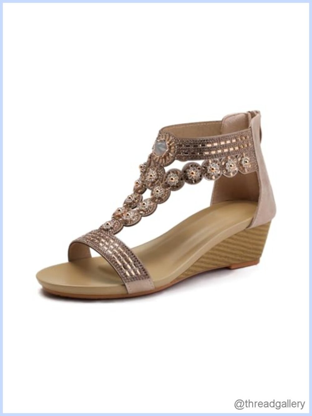 Wedge Sandals Open Toe Bohemian Summer Casual Dressy Beach Shoes